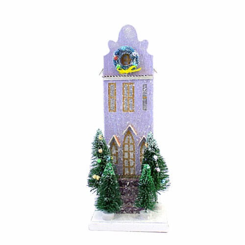 Christmas Violet Townhouse Paper Board Sisal Trees Wreath Hou339 Perspective: front