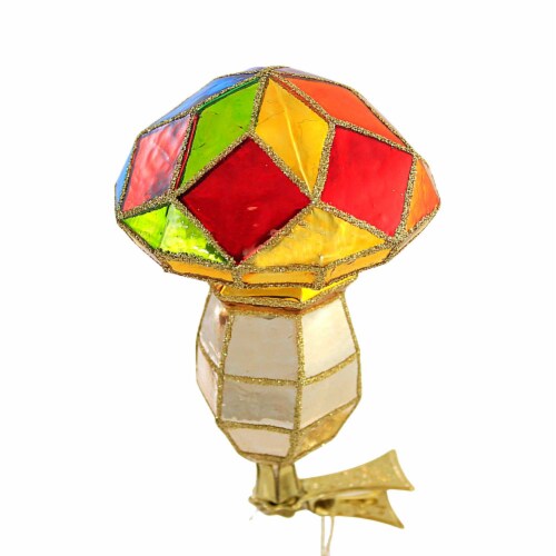 Blu Bom Diamond Cut Rainbow Mushroom Clip On Ornament Lgbtqia Pride 2022342 Perspective: front