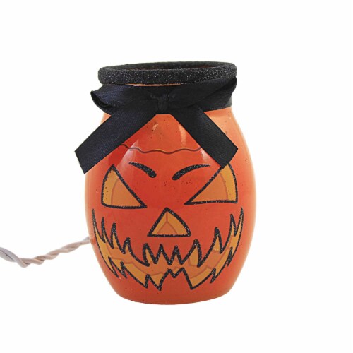 Stony Creek Halloween Pre-Lit Small Jar Cat Haunted House Hsh2280 Pumpkin Perspective: front
