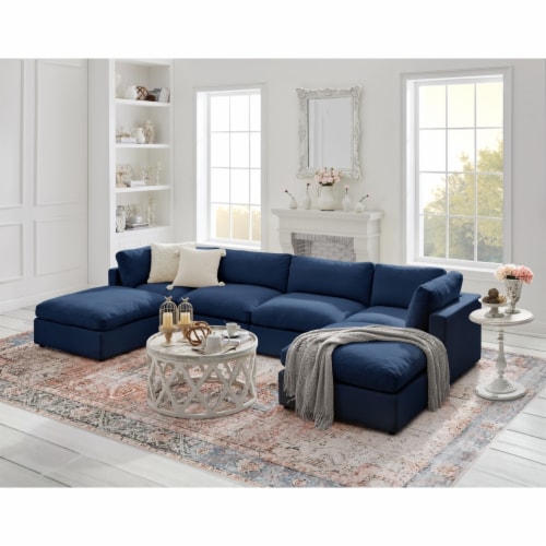 Yasmin Linen U Chaise Sectional Sofa 4