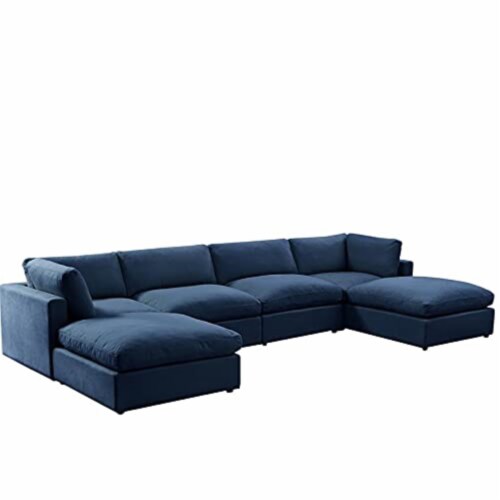 Kaelynn Linen Sofas UChaise Sectional, Navy, 1 Fred Meyer
