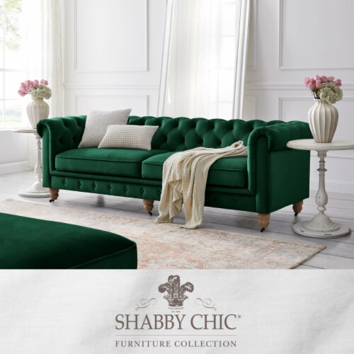 Kaleigh Sofa Button Tufted Rolled Arm Sinuous Springs hunter green 1 unit Foods Co