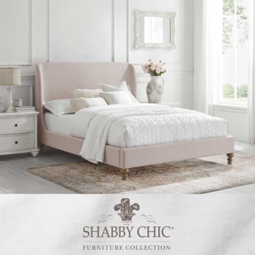 Kataleya Linen Platform Bed King Size Pink 1 Kroger