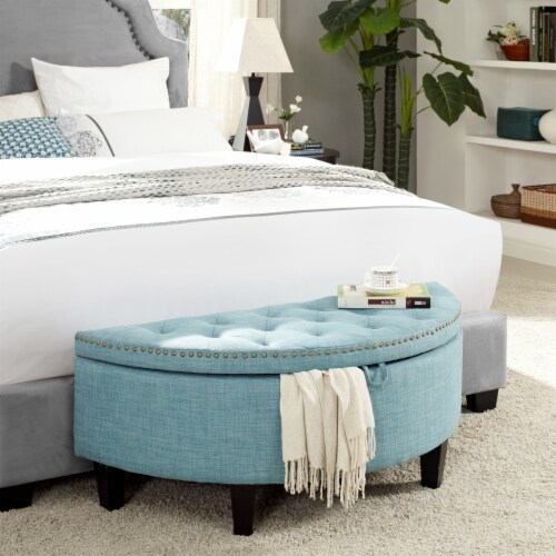 Half moon tufted storage ottoman deals