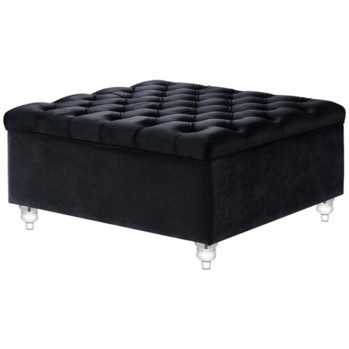 Black velvet best sale square ottoman