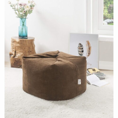 Magic Pouf Microplush Bean Bag Chair Ottoman Floor Pillow 3 in 1 Brown 1 City Market