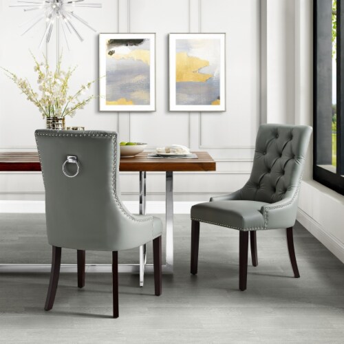 Nailhead trim dining chairs deals
