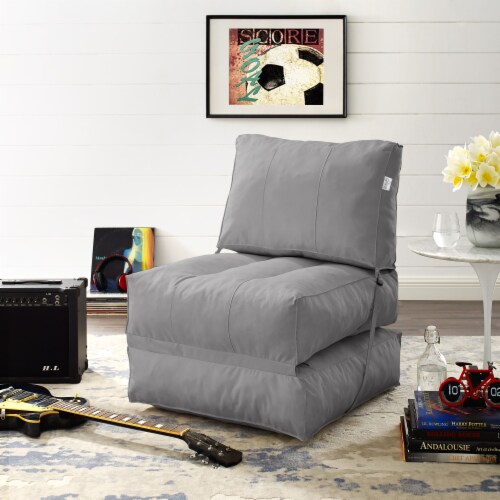 Lounge Convertable Chair Sleeper Chair Memory Foam Sofa Flip Chair Light Grey 1 Pay Less Super Markets