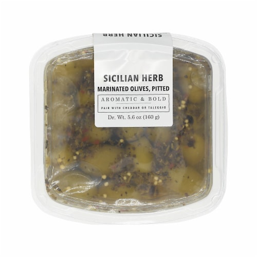 Murray's® Aromatic & Bold Sicilian Herb Marinated Olives Pitted Perspective: front