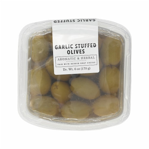Murray's® Aromatic & Herbal Garlic Stuffed Olives Perspective: front