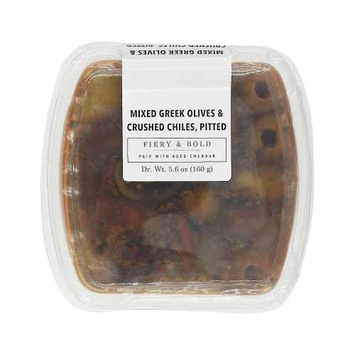 Murray's® Mixed Greek & Crushed Chilies Pitted Olives Perspective: front