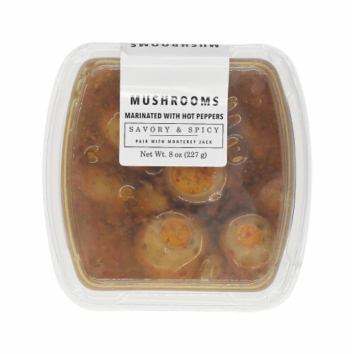 Murray's® Savory & Spicy Mushrooms Marinated with Hot Peppers Perspective: front