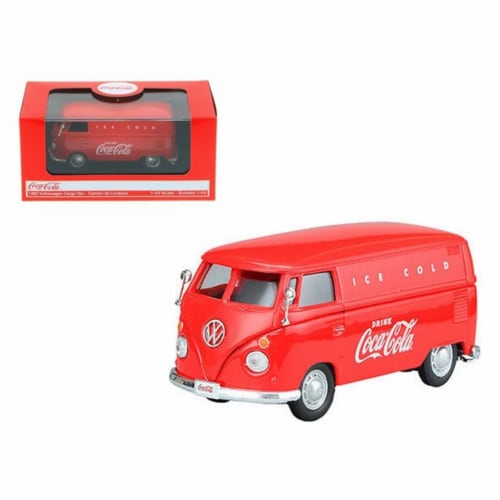 Motorcity Classics 430004 1962 Volkswagen Coca Cola Cargo Van Red 1-43 Diecast Model Perspective: front