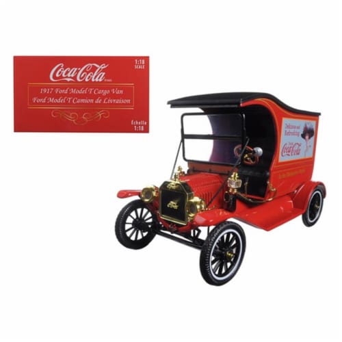 Motorcity Classics 449804 1917 Ford Model T Cargo Van Coca-Cola Drink Delicious 1-18 Diecast Perspective: front