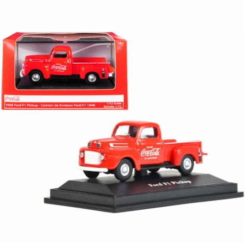 Motor City Classics 472001 1948 Ford F1 Pickup Truck Coca-Cola 1 by 14 2 Diecast Model Car, R Perspective: front