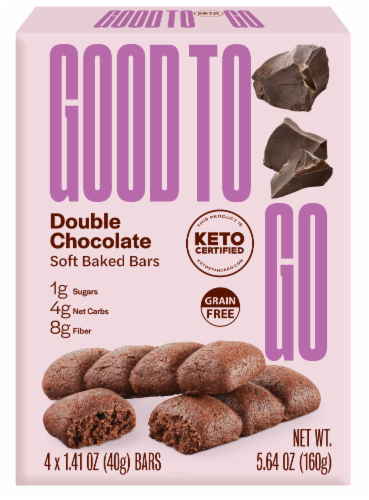 Good To Go Double Chocolate Soft Baked Keto Snack Bars Perspective: front