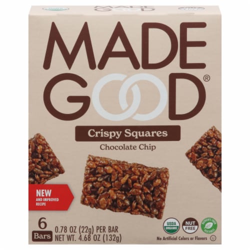 MadeGood® Chocolate Chip Crispy Squares Perspective: front