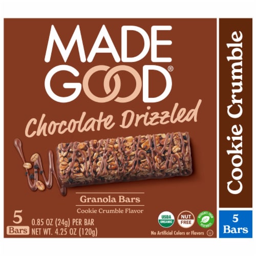 MadeGood® Cookie Crumble Chocolate Drizzled Granola Bars Perspective: front