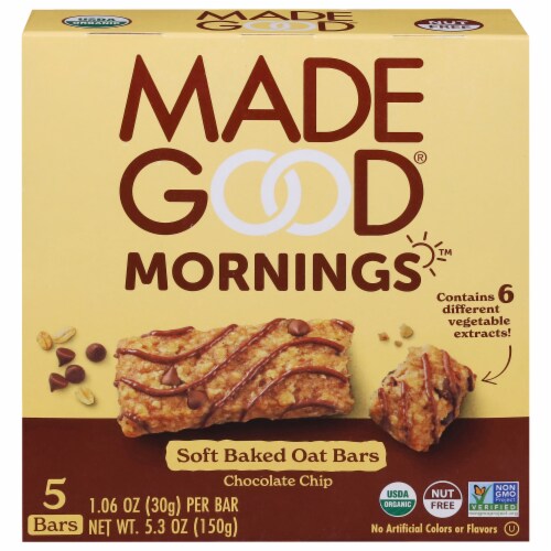 MadeGood® Chocolate Chip Breakfast Bars Perspective: front