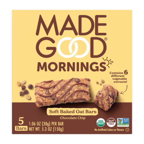 MadeGood® Chocolate Chip Breakfast Bars Perspective: front