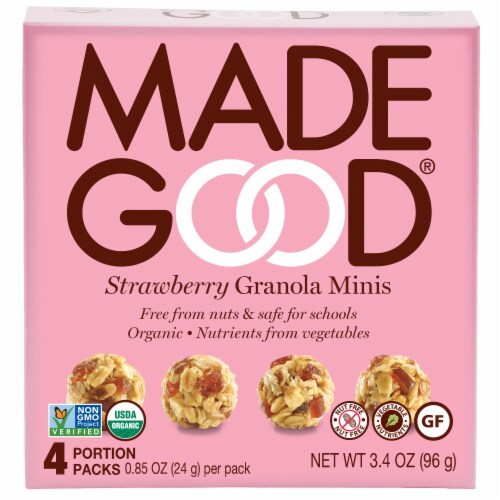MadeGood® Organic Strawberry Granola Minis Pouches Perspective: front