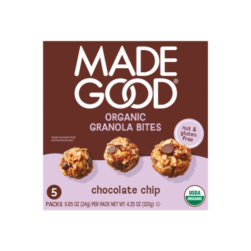MadeGood® Chocolate Chip Organic Granola Bites Perspective: front