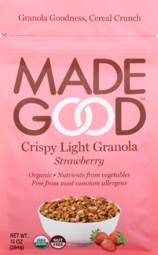 MadeGood Strawberry Crispy Light Granola Perspective: front