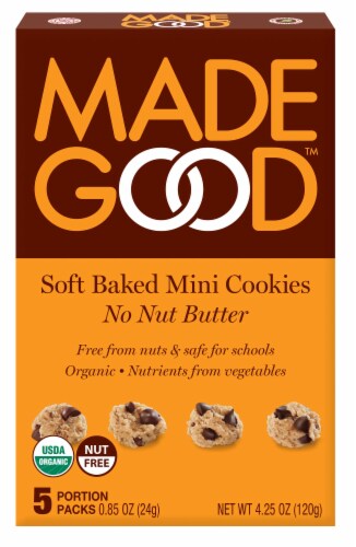 MadeGood™ Organic No Nut Butter Soft Mini Cookies Perspective: front