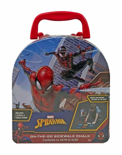 Spiderman Chalk Set in On-the-Go Carrying Case Perspective: front
