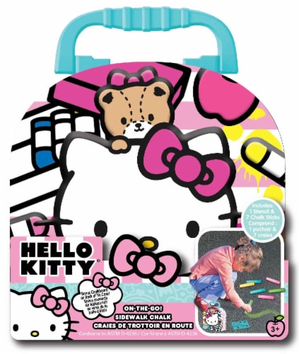 Hello Kitty Chalk Tin Set In Carry Case Perspective: front