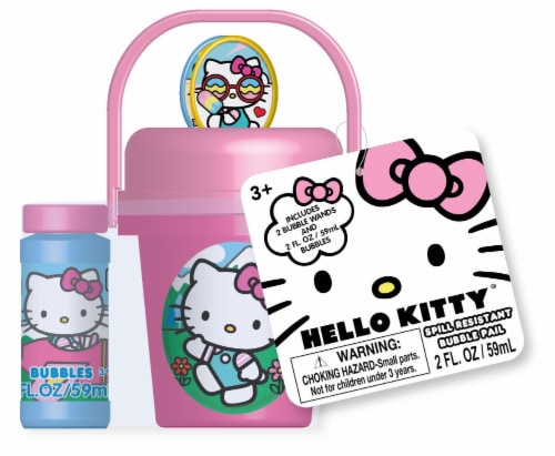 Hello Kitty Mini Spill Resistant Bubble Bucket & Bubbles Perspective: front