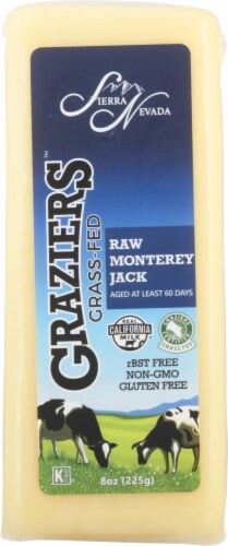 Sierra Nevada Non GMO Gluten Free Raw Moneterey Jack Cheese Perspective: front