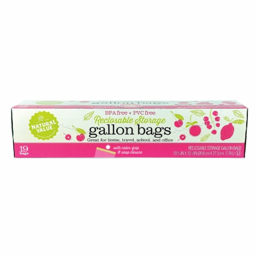 Natural Value Color Grip Gallon Storage Bags / 228-ct. case Perspective: front