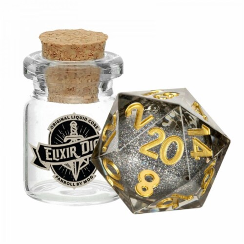 MDG Individual D20 Elixir Liquid Core Dice, Vanishing Oil