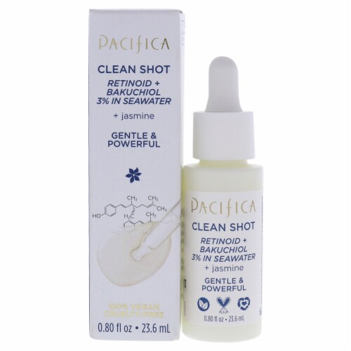 Pacifica Clean Shot Retinoid and Bakuchiol 3 Percent In Seawater Serum 0.8 oz Perspective: front