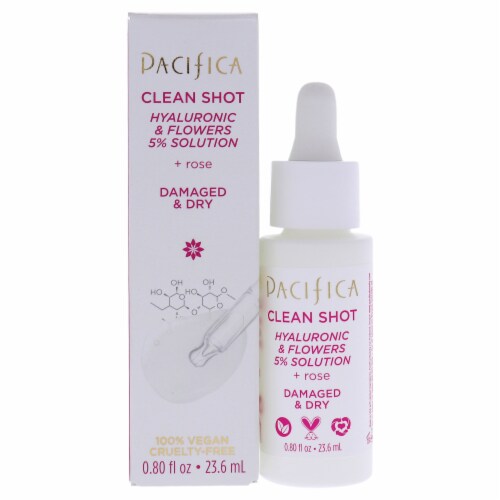 Pacifica Clean Shot Hyaluronic and Flowers 5 Percent Solution Serum 0.8 oz Perspective: front