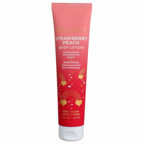 Pacifica® Vegan Strawberry Peach Body Lotion Perspective: front