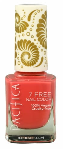 Pacifica 7 Free Totally Coral Nail Polish Perspective: front
