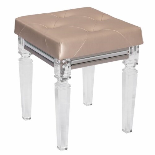 Vanity stool with online acrylic legs