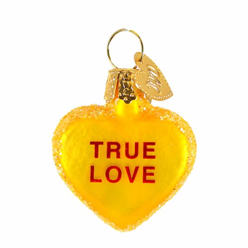 Old World Christmas 1.50 Conversation Heart Ornament True Love Valentine's Perspective: front