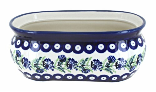 Blue Rose Polish Pottery Sweet Annie Small Planter Perspective: front