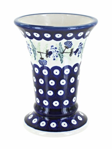 Blue Rose Polish Pottery Sweet Annie Small Vase Perspective: front