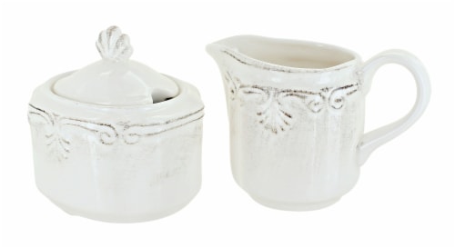 Blue Rose Polish Pottery Country Chic Cream & Sugar Set Perspective: front