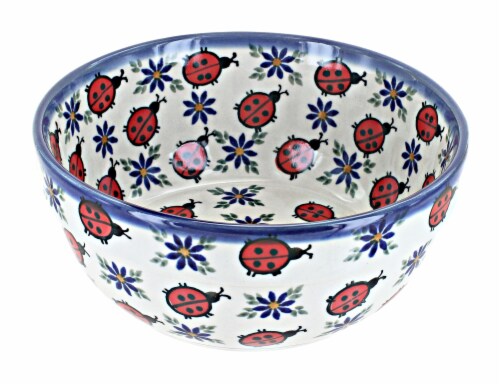 Blue Rose Polish Pottery Lucky Lady Cereal/Soup Bowl Perspective: front