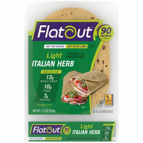 Flatout Light Italian Herb Flatbread 6 Count Perspective: front