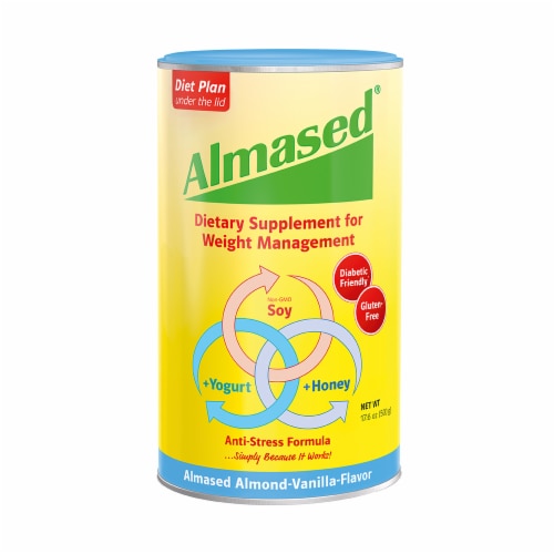 Almased® Almond-Vanilla Anti-Stress Weight Management Dietary Supplement Perspective: front