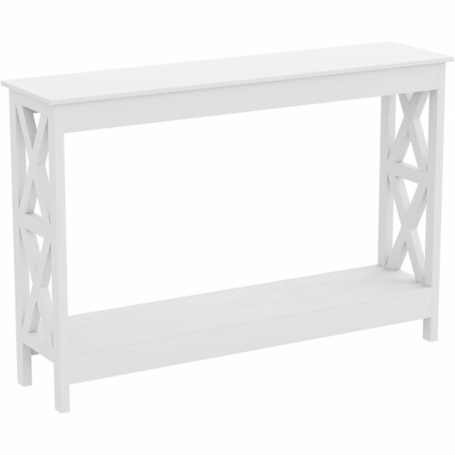 Safdie & Co. 47.25 L 1-Shelf Console Table in White Perspective: front