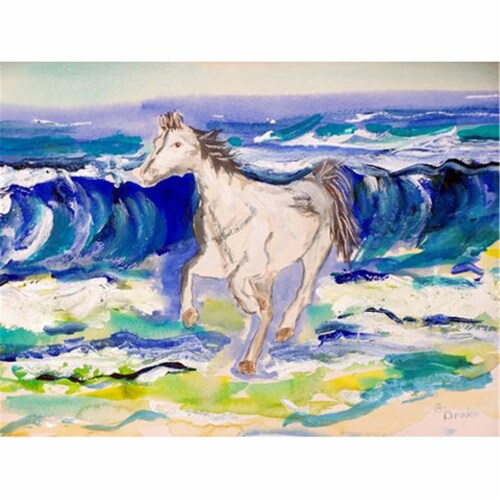 Betsy Drake PM957 Horse & Surf Place Mat - Set of 4 Perspective: front