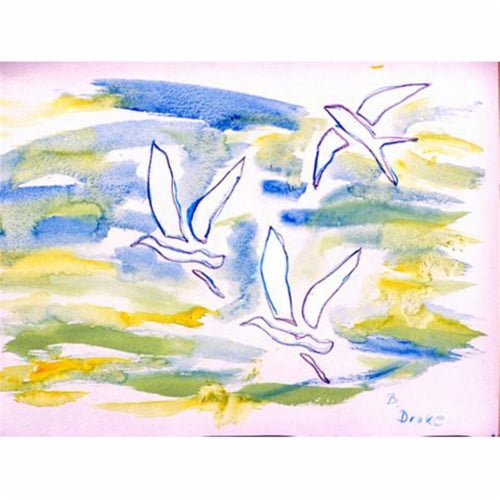 Betsy Drake PM941 Three Gulls Place Mat - Set of 4 Perspective: front