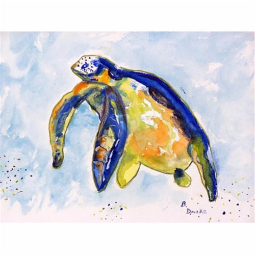 Betsy Drake PM952 Blue Sea Turtle Left Place Mat - Set of 4 Perspective: front